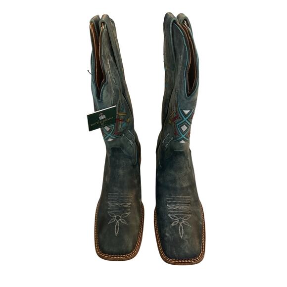 💥 NWT Buck & Brana “Omusa” Boots | Size 11 | Turquoise Distressed Leather 💥 - Picture 2 of 7